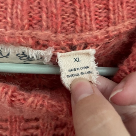 Anthropologie Field Flower Coral Knit Wool Blend Sweater Size XL - Picture 4 of 8